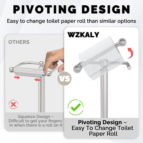 WZKALY weighted base ensures stable, non-slip use on bathroom floors.