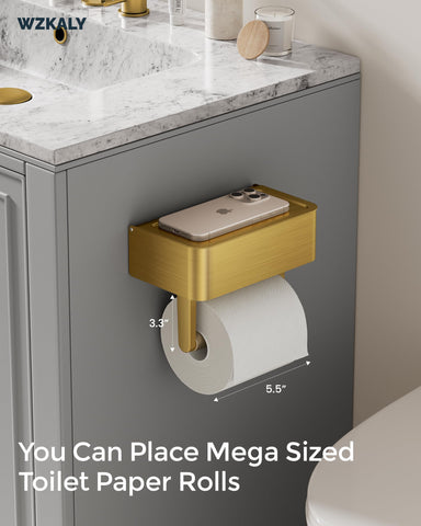 WZKALY wipes dispenser bathroom gold hides private essentials while staying within reach.