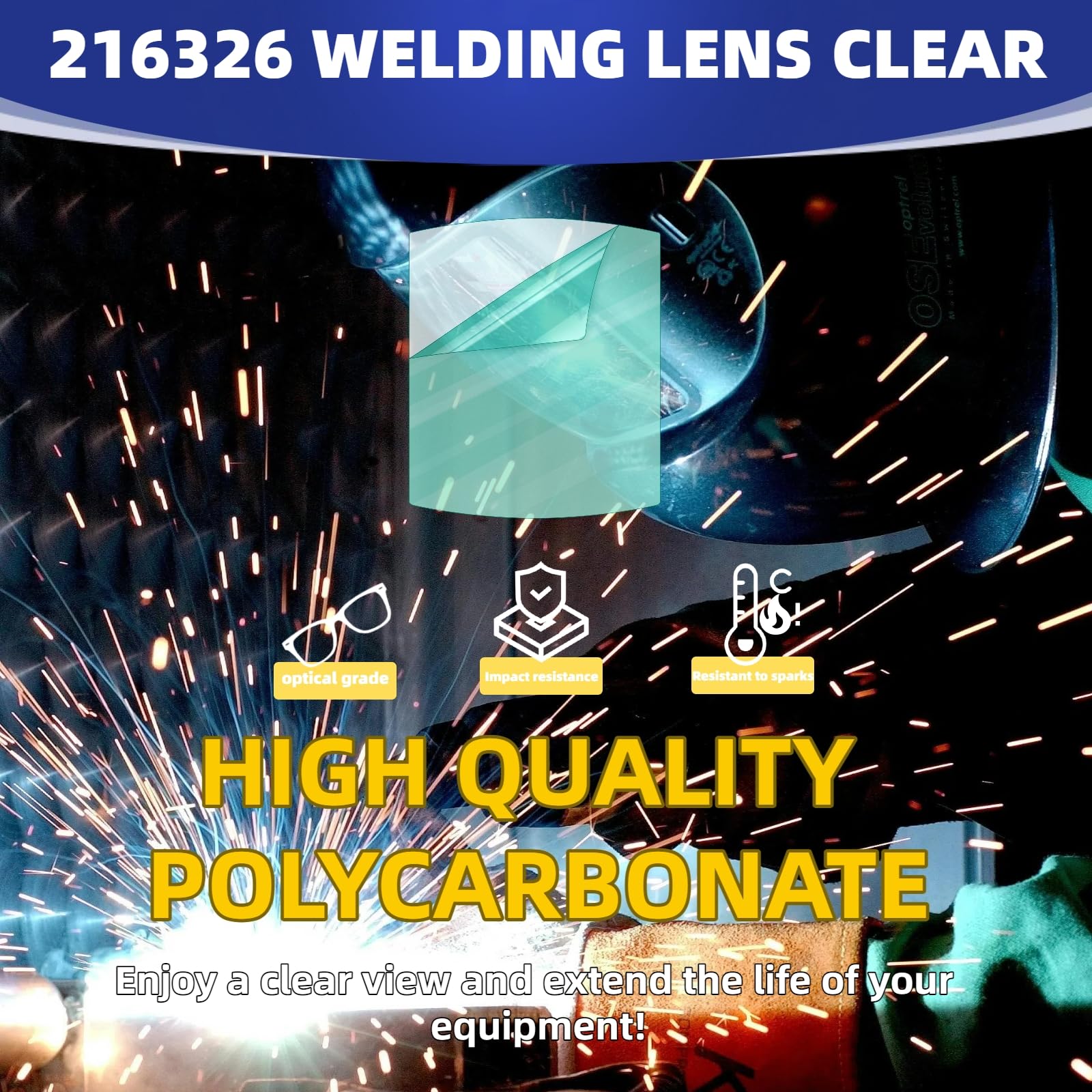 Protective shield guards against sparks and UV/IR radiation during work