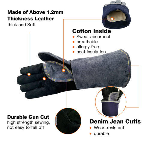 WZQH BBQ and oven gloves for safe handling near flames