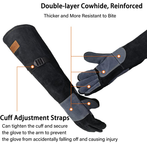 WZQH leather gloves on forearm highlighting extended protection