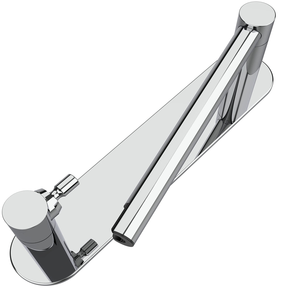 WZRUA adhesive toilet paper holder with double post pivoting for easy reach.