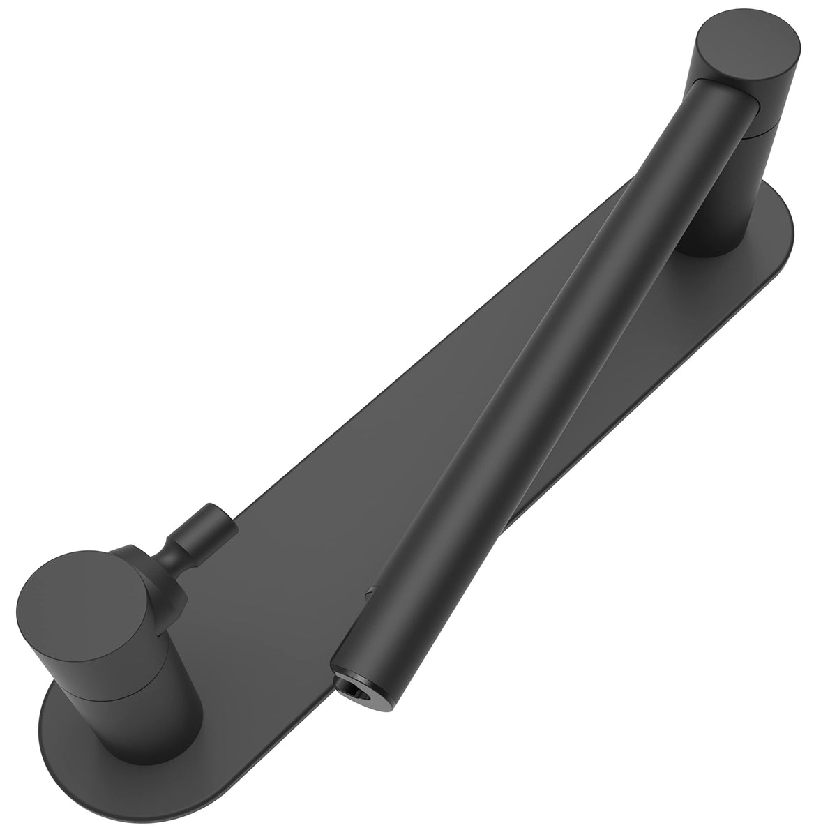 WZRUA adhesive toilet paper holder in matte black, front view, quick-access bathroom essential