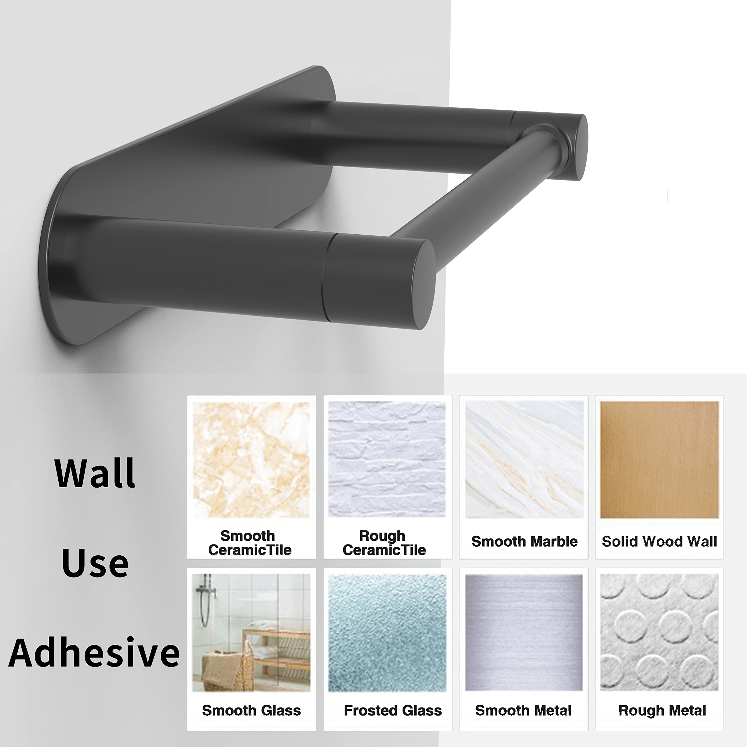 WZRUA secure hold for toilet paper with no-drill adhesion on diverse walls