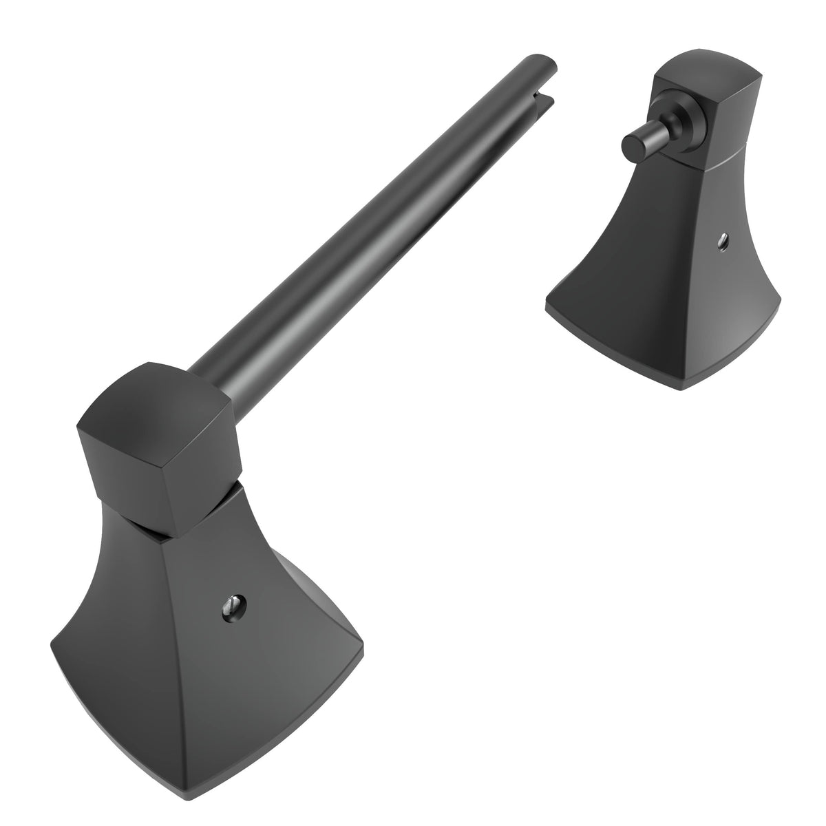 WZRUA matte black toilet paper holder front view shows sleek contemporary design.