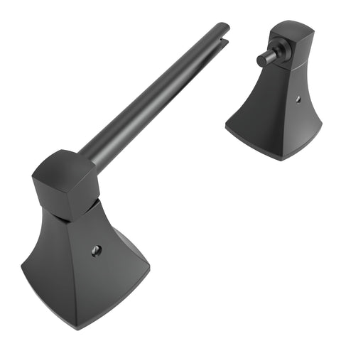 WZRUA matte black toilet paper holder front view shows sleek contemporary design.
