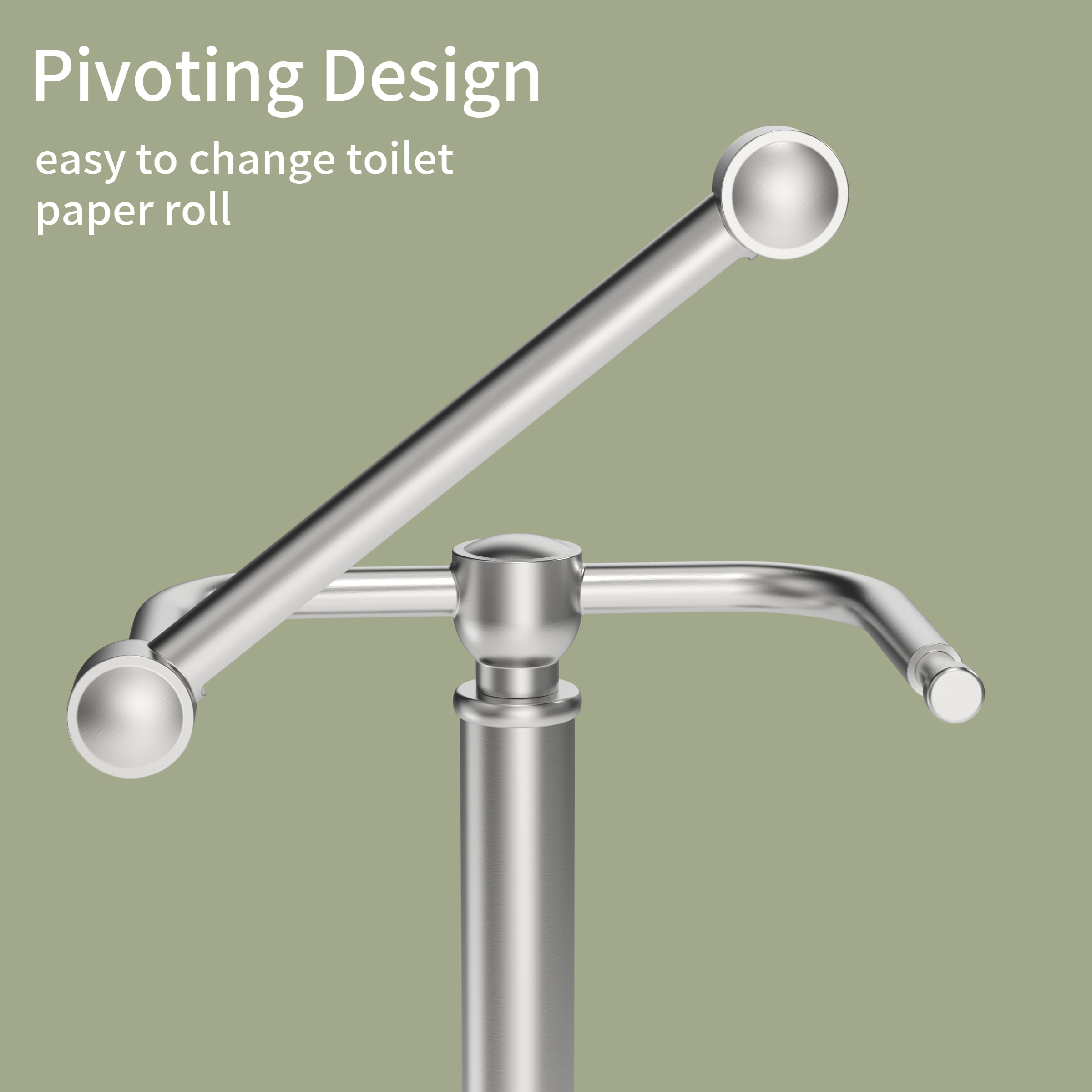 WZRUA toilet paper holder pivot design enables easy paper replacement.