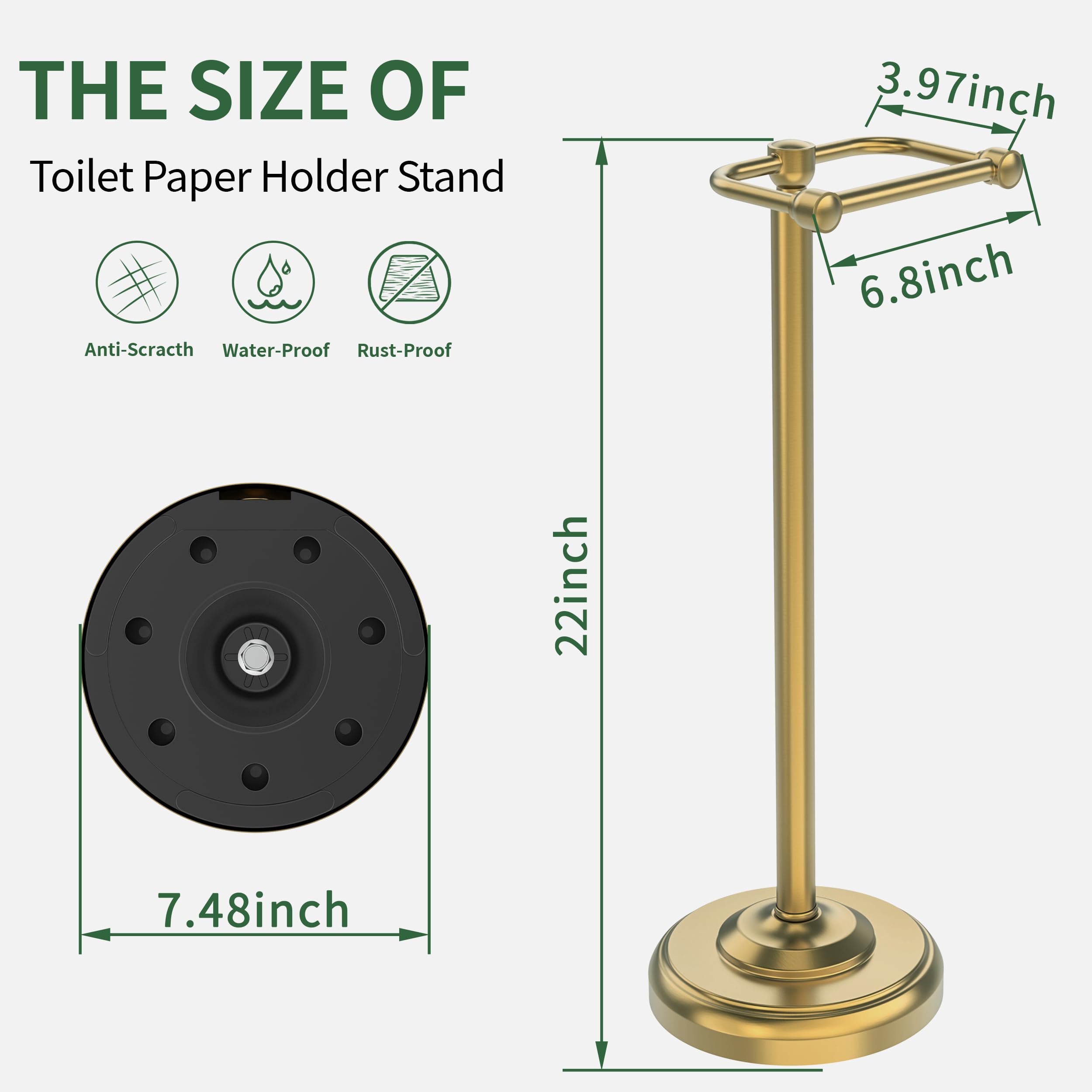 WZRUA weighted base provides stability on bathroom floors