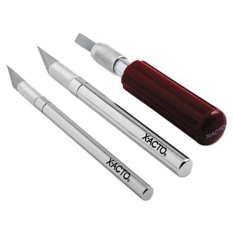 X-ACTO Compression Basic Knife Set blades variety highlights different cutting options.