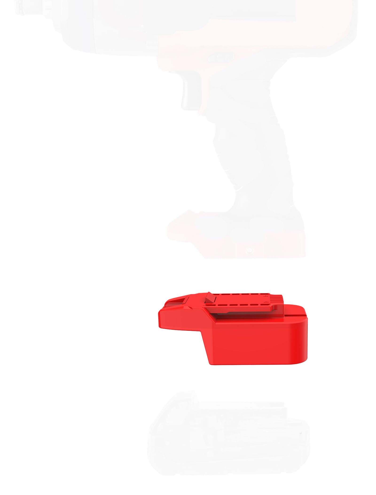 X-Adapter Bauer 20V MAX to Milwaukee M18 adapter front view enables versatile battery use.