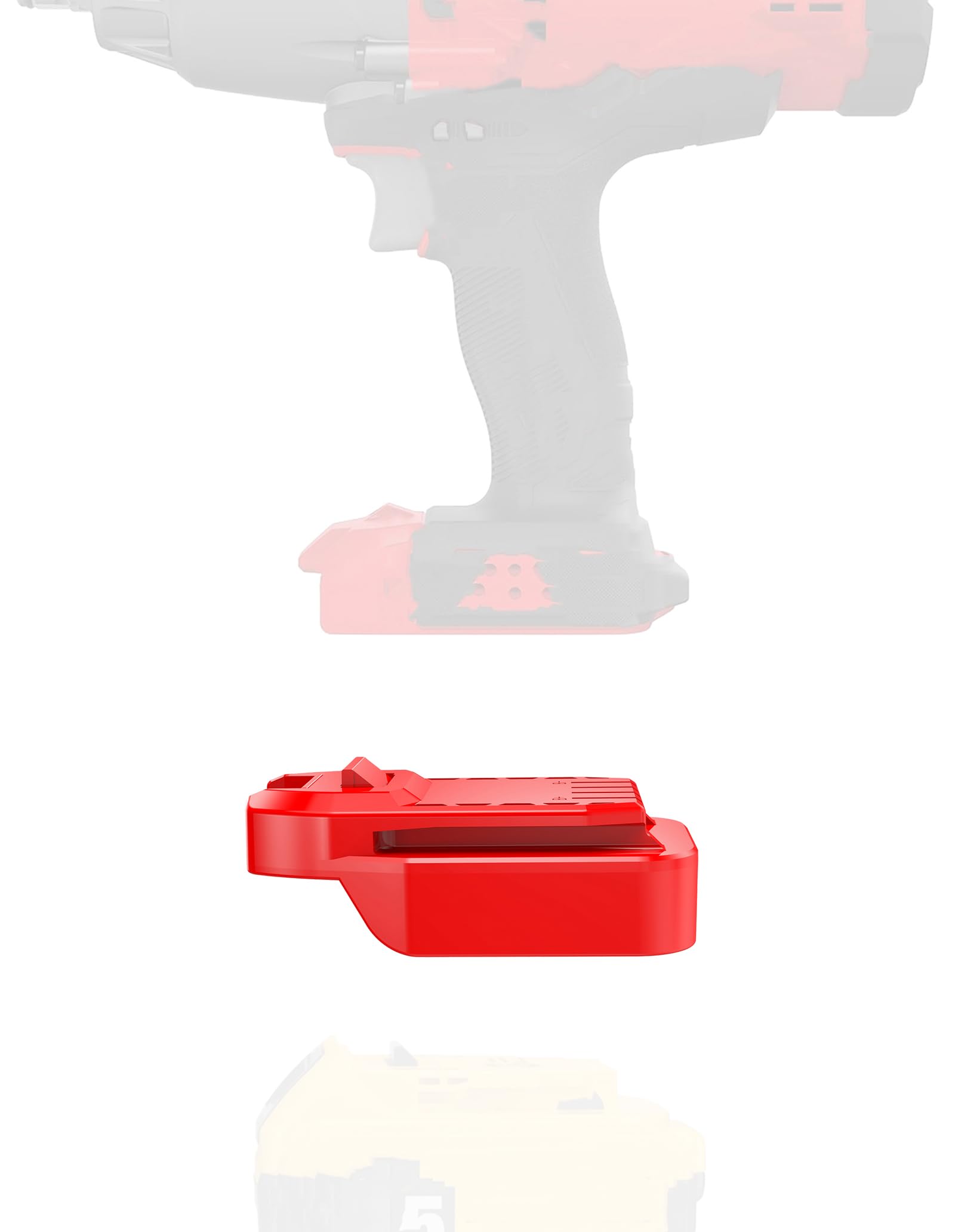 X-Adapter overview showing the compact Craftsman-to-DeWalt adapter.