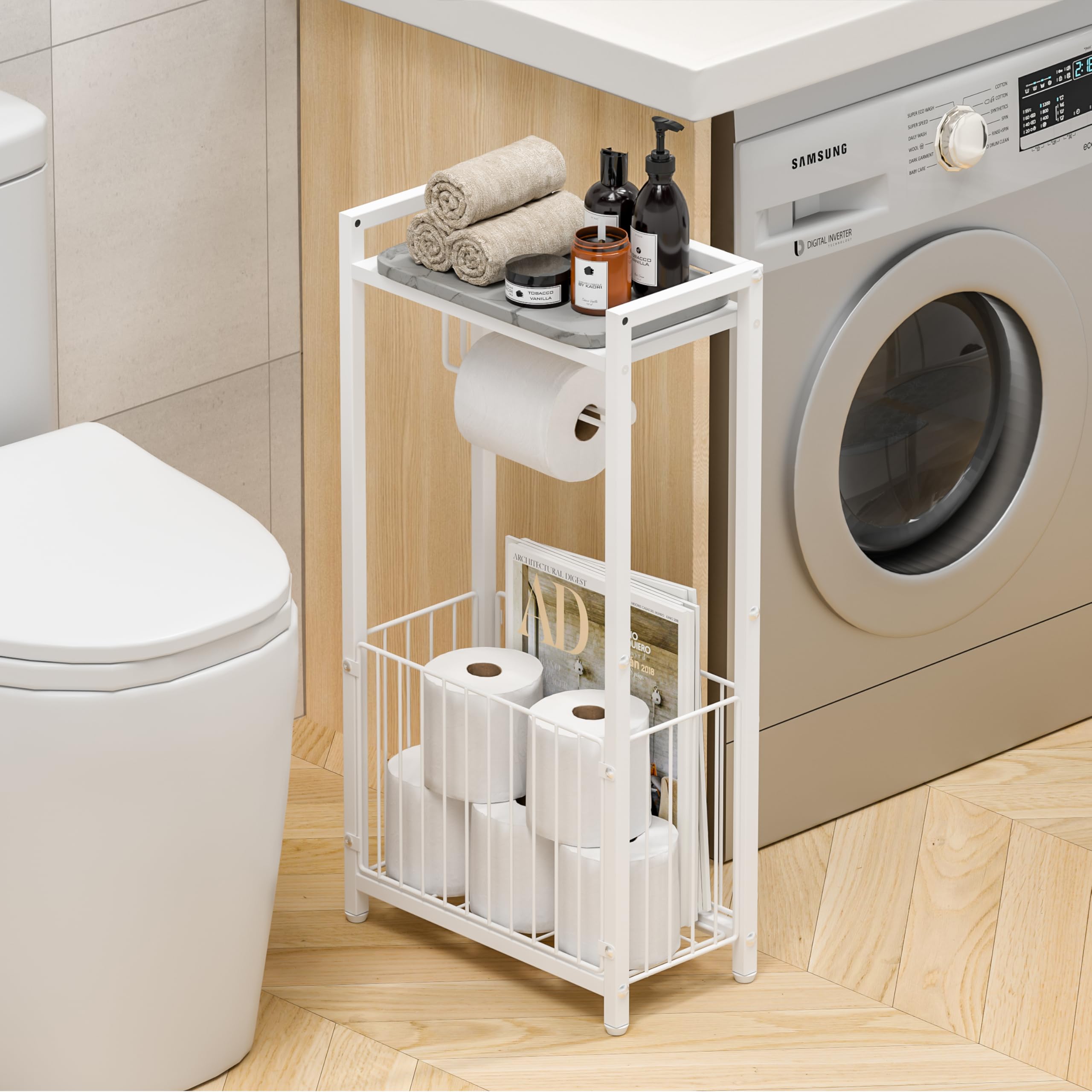 X-cosrack compact 24-inch tall unit fits under sinks for space-saving storage