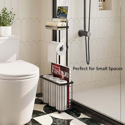 X-cosrack freestanding holder bottom basket storing extra rolls and magazines