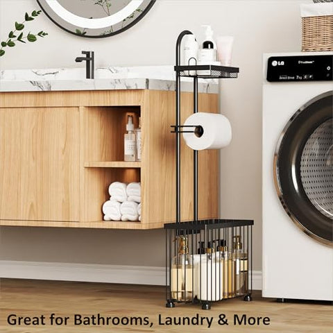 X-cosrack freestanding holder six-roll storage with dispensing feature