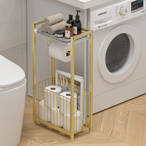 X-cosrack freestanding design with top shelf for phone and wipes.