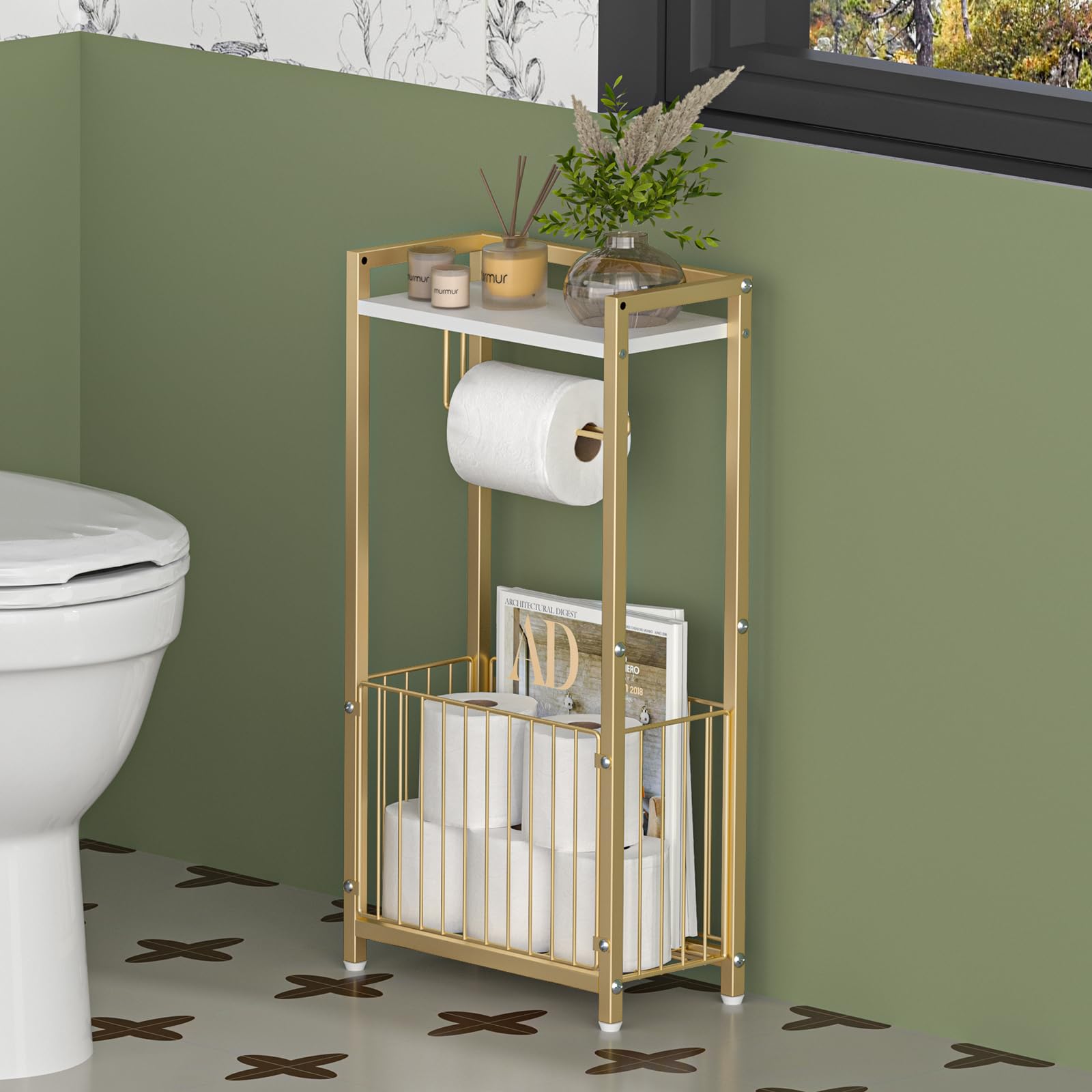 X-cosrack compact bathroom storage for small spaces.