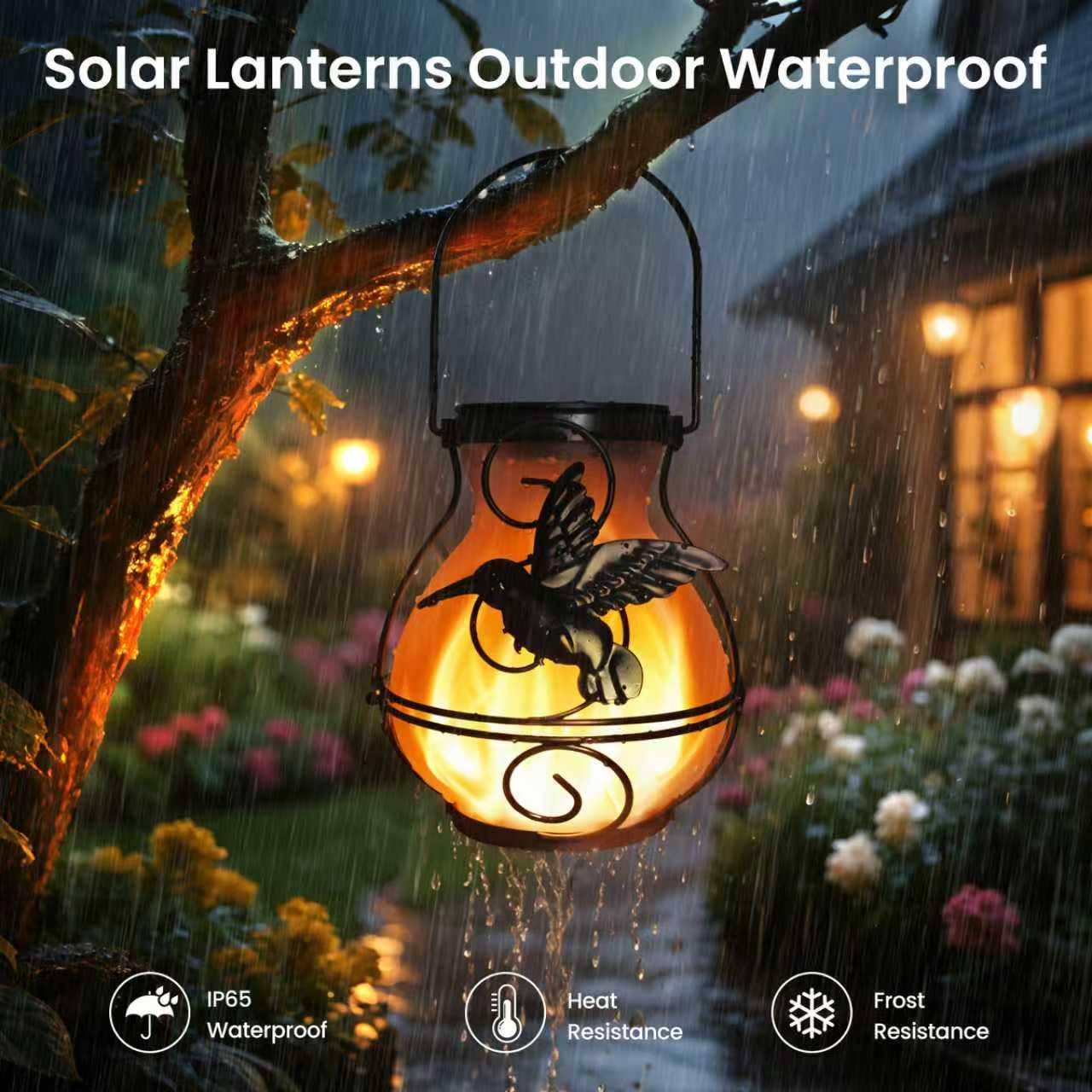 X-PREK IP65 waterproof solar lantern withstands rain for year-round use.