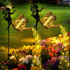 X-PREK solar lights in outdoor fairy design brighten garden at night