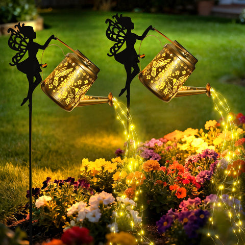 X-PREK solar lights in outdoor fairy design brighten garden at night