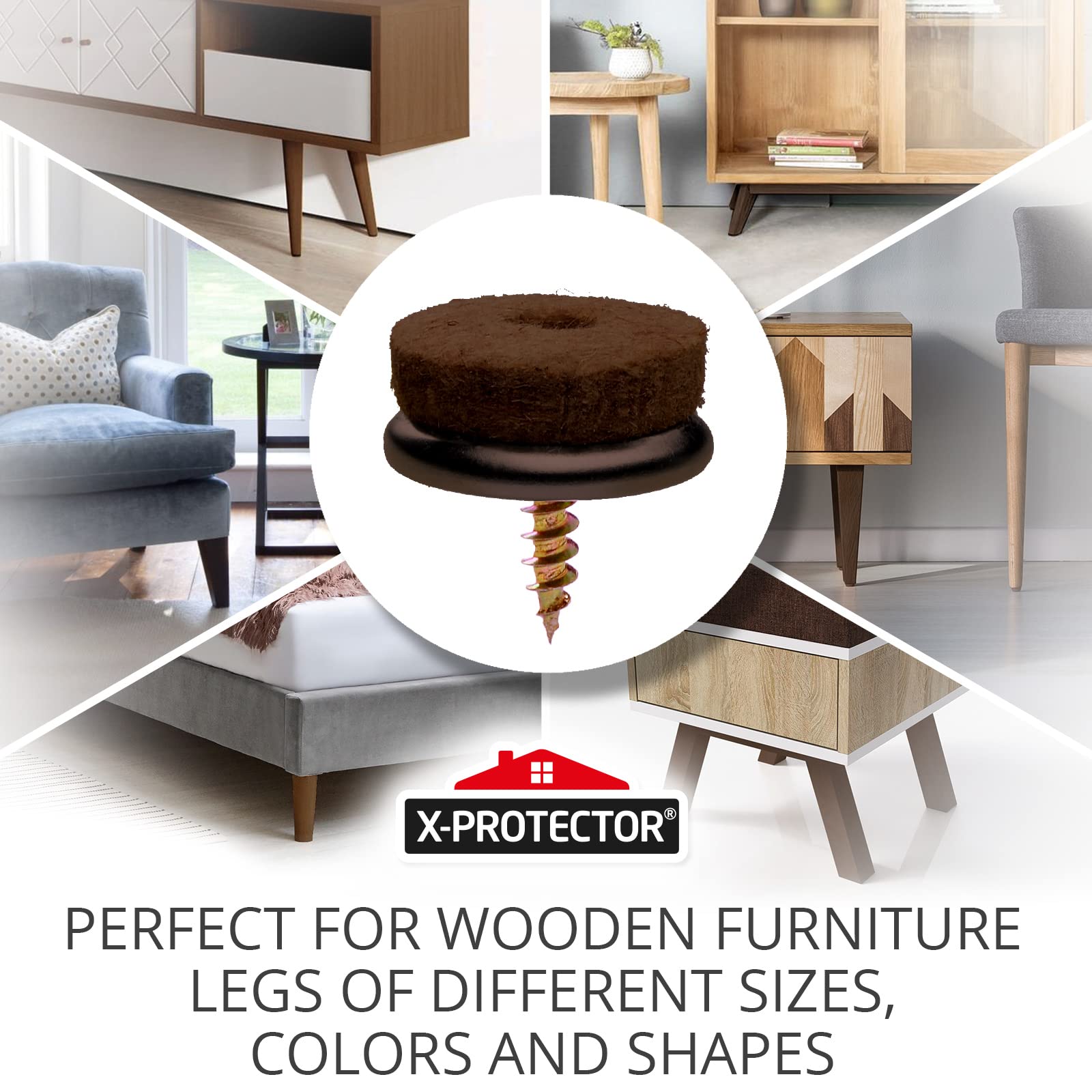 X-Protector 1-1-inch felt pad for chairs reduces scuffs on laminate floors.