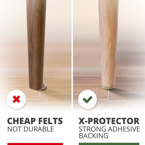 X-Protector 181-piece beige set covers many furniture feet for versatile protection.