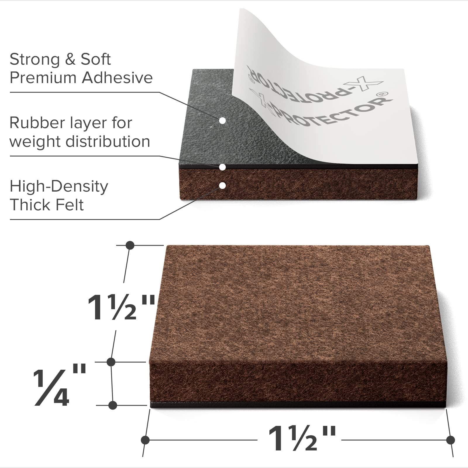 X-Protector adhesive-backed pad grips furniture feet securely.