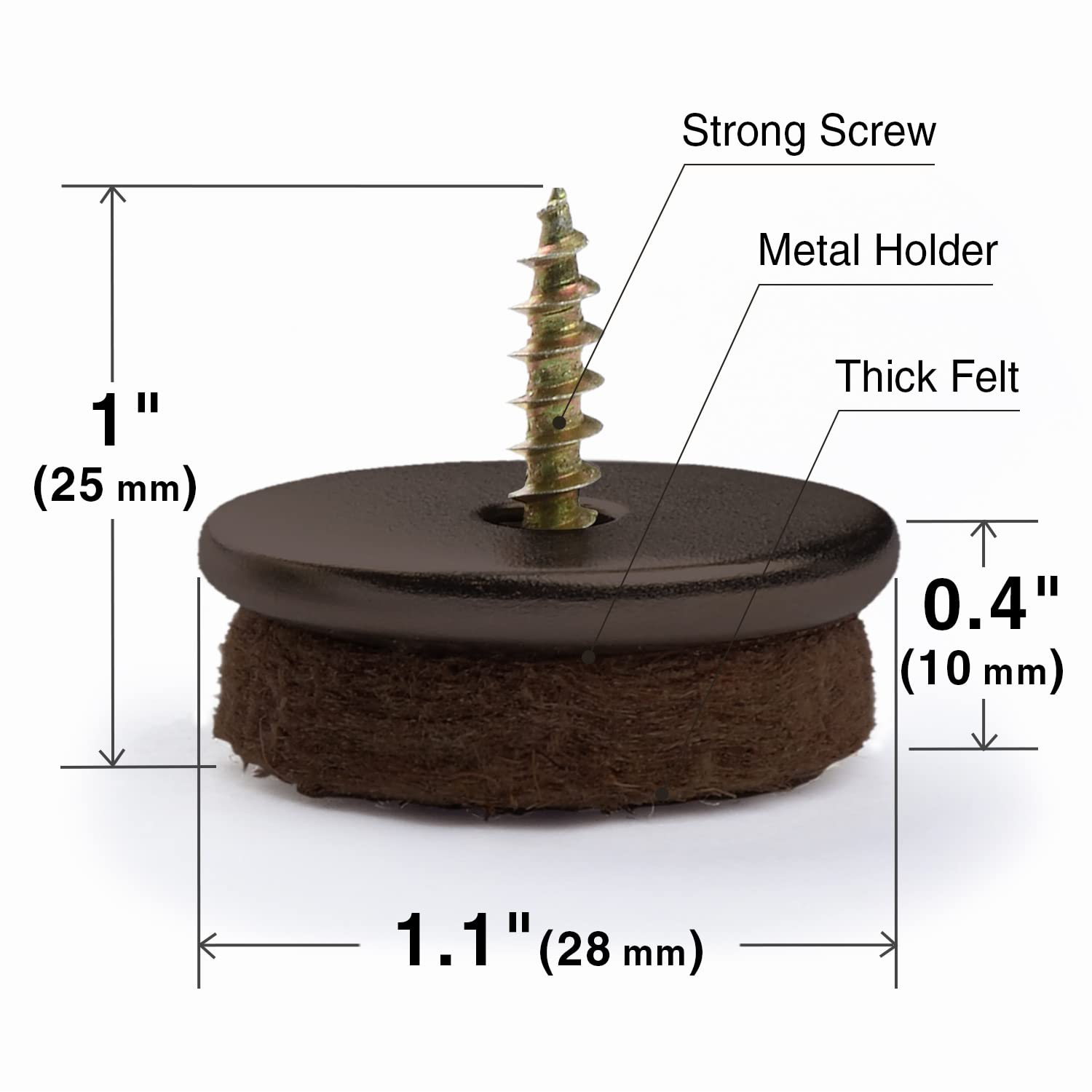 X-Protector brown floor protector keeps furniture stable while protecting wood.