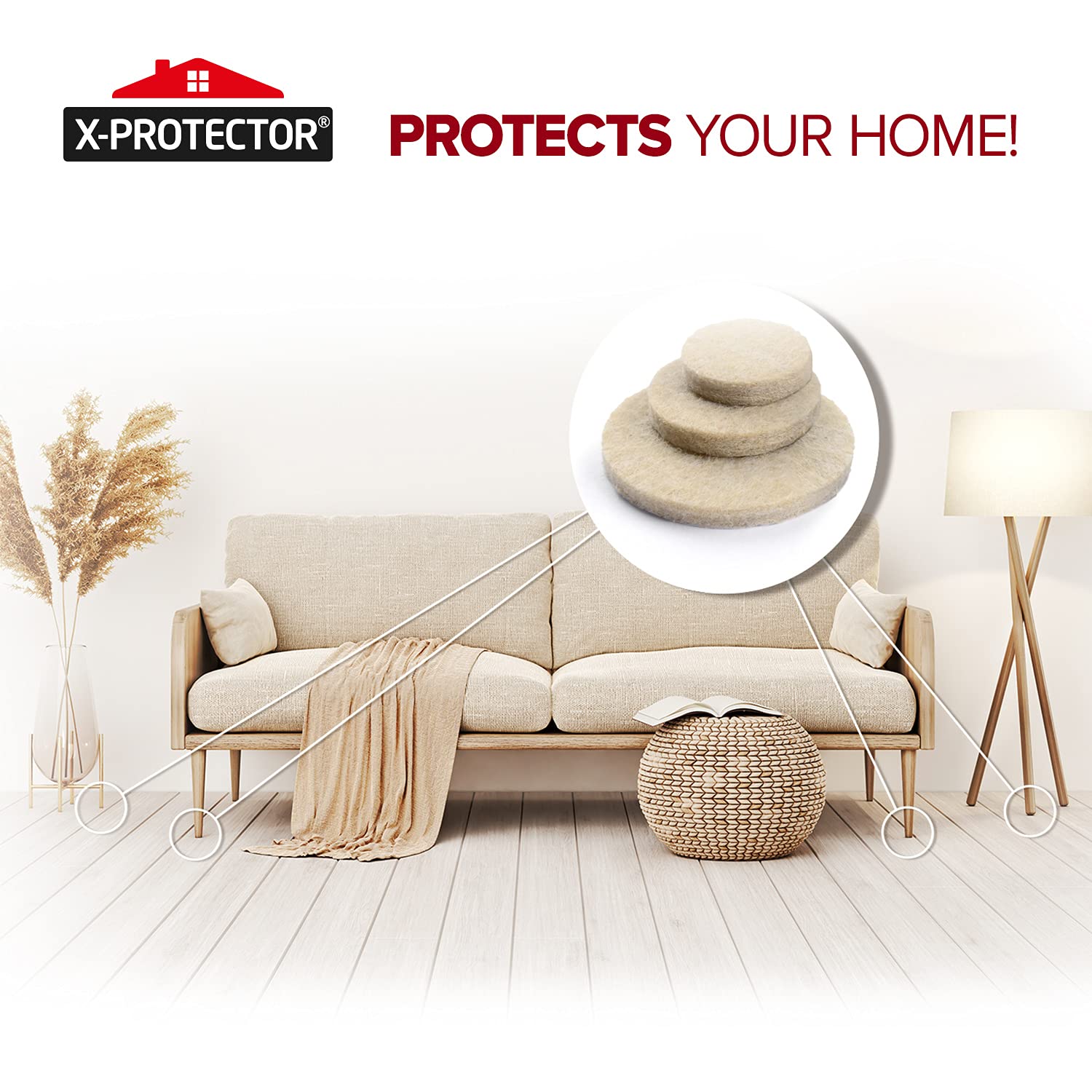 X-Protector easy-adhesion pads attach quickly and stay in place.