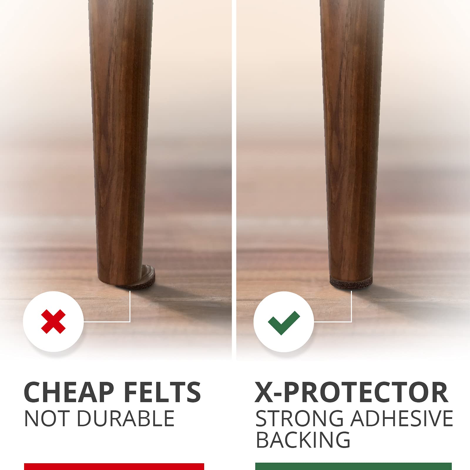 X-Protector easy apply felt pads for quick furniture protection