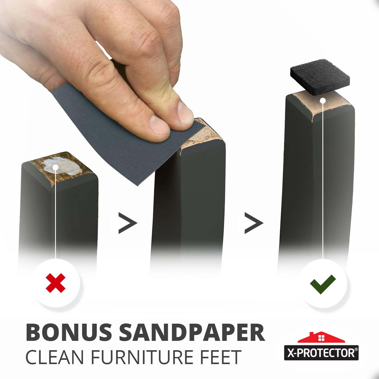 X-Protector eco-friendly pads made from recycled fibers provide durable floor protection.