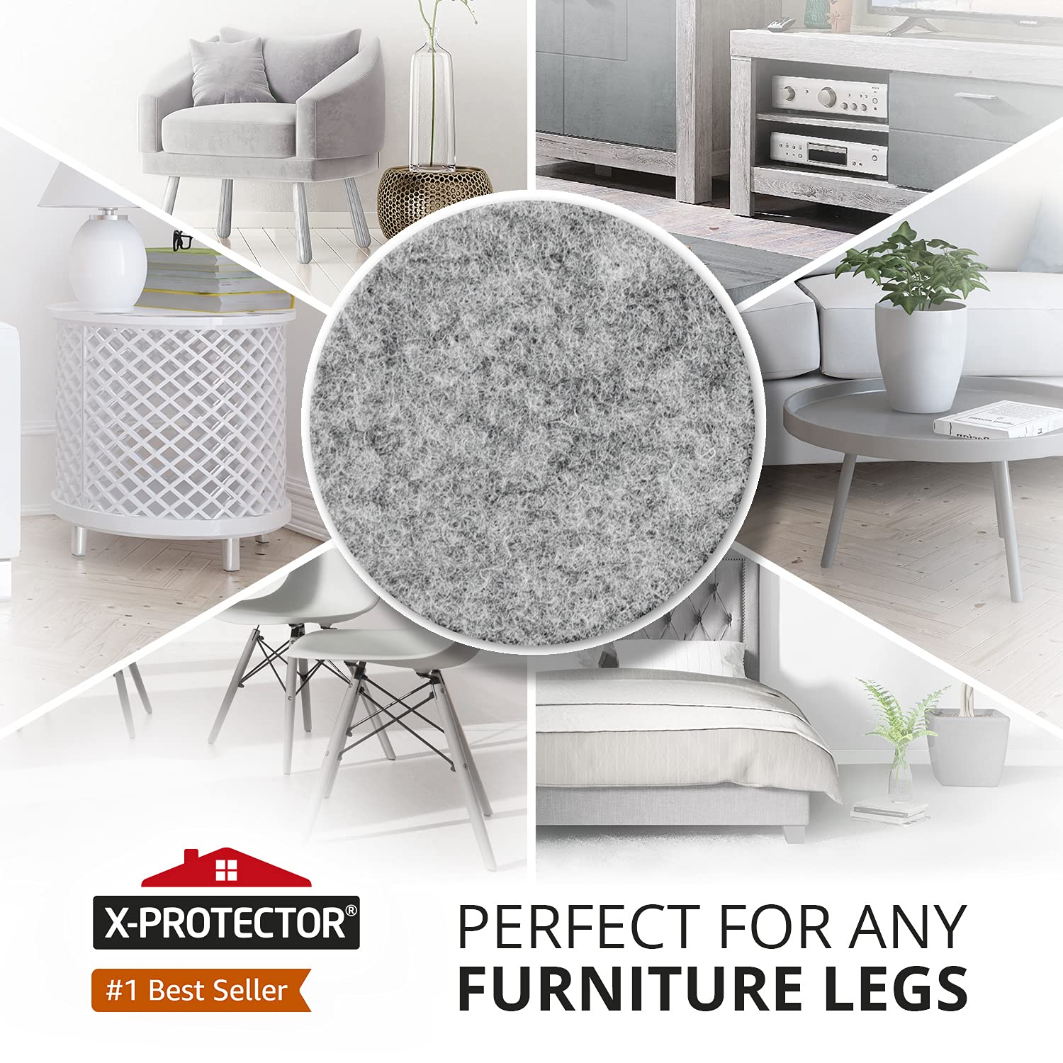 X-Protector large 4-1-3x6 inch felt pad for heavy furniture feet