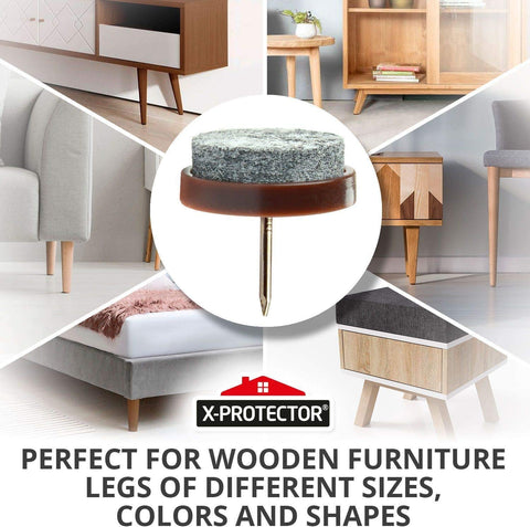 X-Protector felt pad for chair legs installs easily and protects floors.