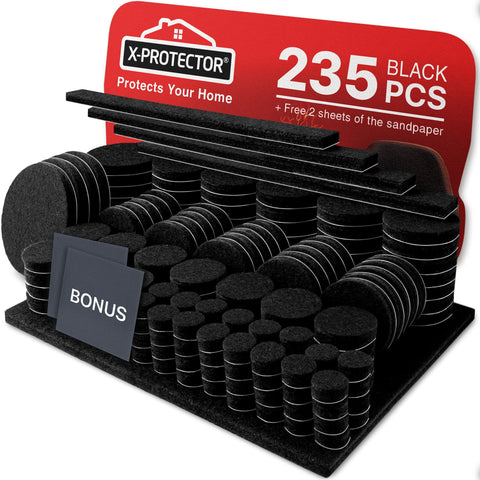 X-Protector felt pads 235-piece set protects hardwood floors from scratches during moves.