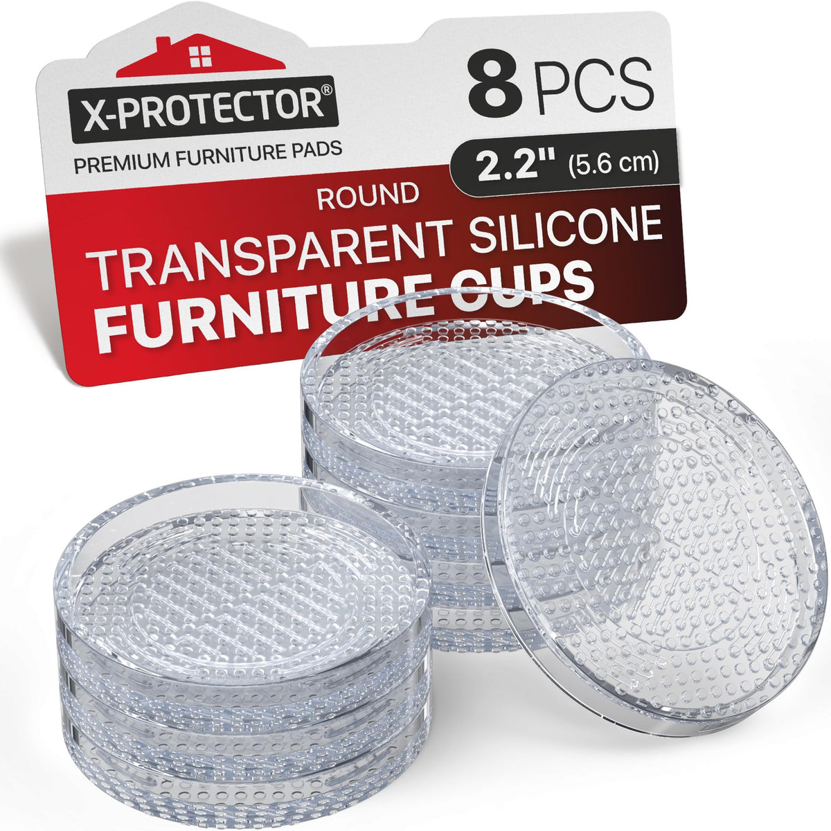X-Protector 8-pack round furniture cups protect hardwood floors without marks