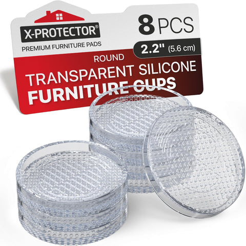 X-Protector 8-pack round furniture cups protect hardwood floors without marks