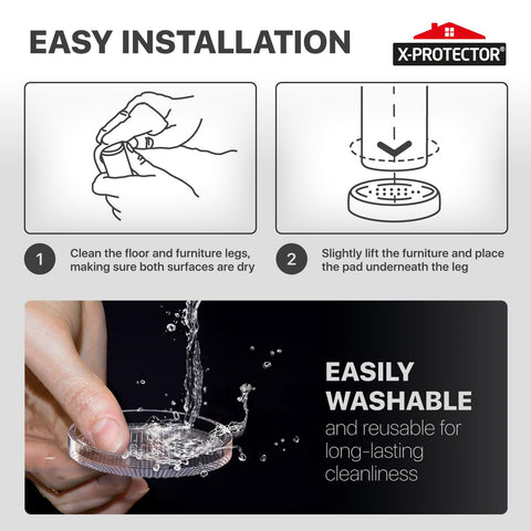 X-Protector clear base shows anti-slip action in living room