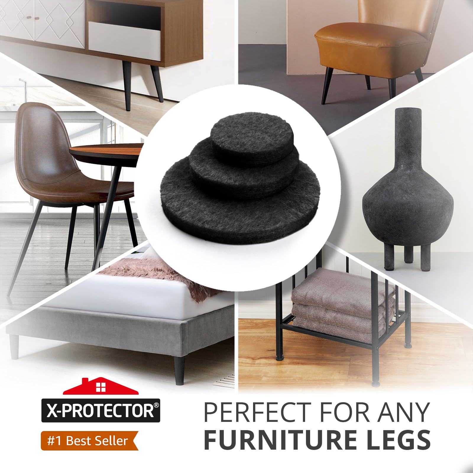 X-Protector furniture pads for hardwood floors reduce friction when rearranging living room furniture.