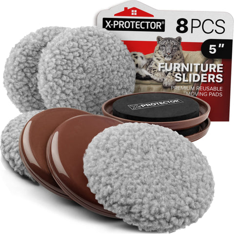X-Protector 5-inch furniture sliders kit ready to use on carpet for easy moves