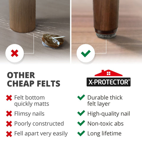 X-Protector furniture sliders enable smooth, quiet moves.