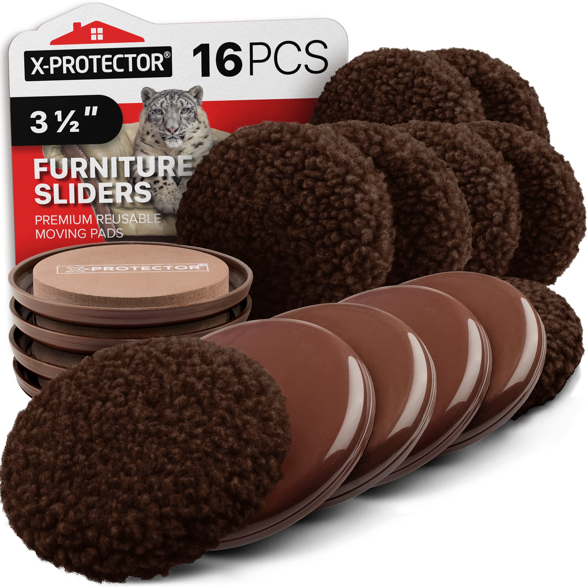X-Protector furniture sliders on carpet enable smooth moves with floor protection.