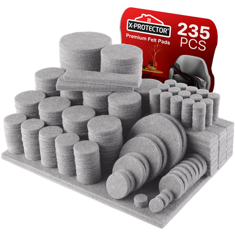X-Protector grey felt pads pack protecting hardwood floors from scratches