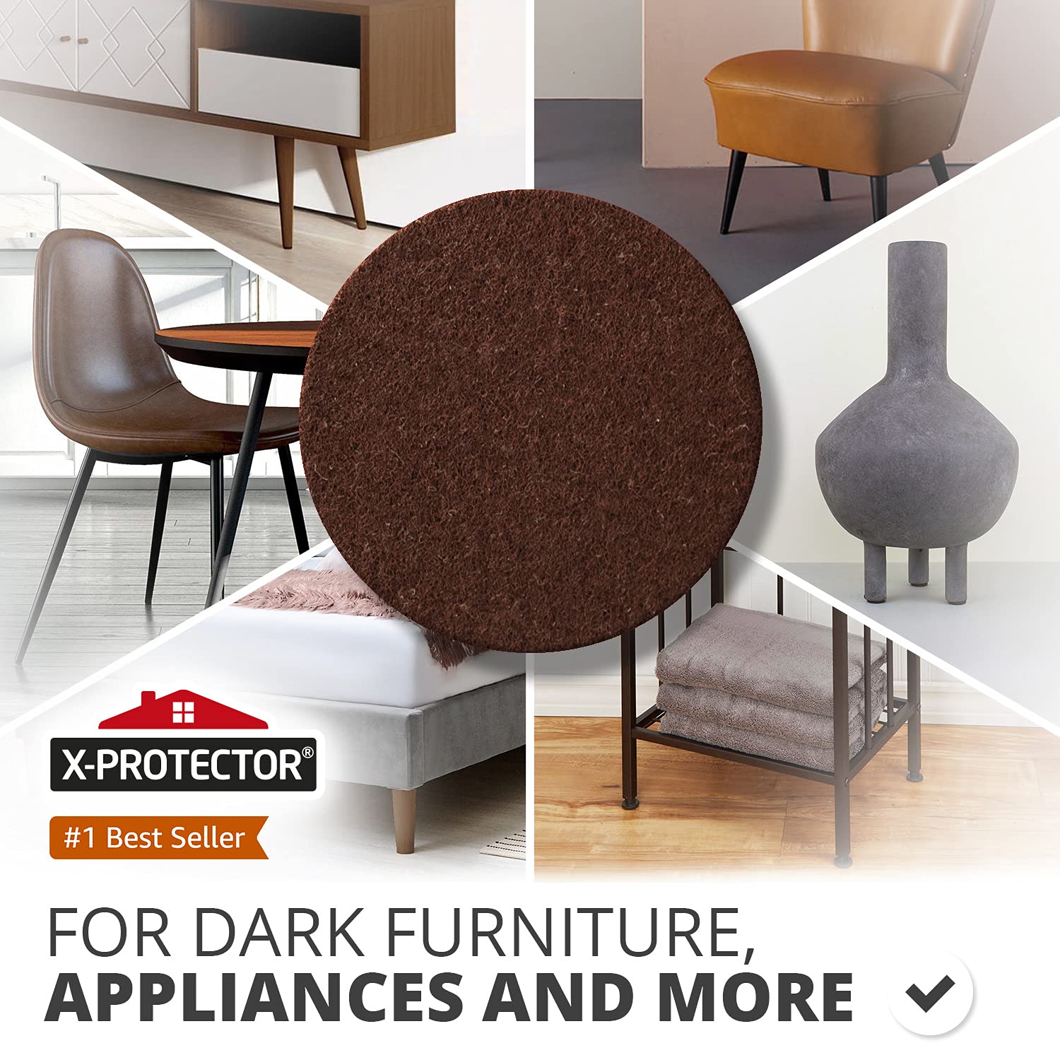 Durable heavy-duty felt sheet with adhesive backing for lasting grip