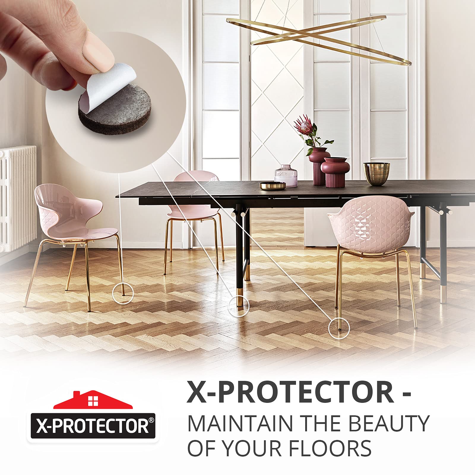 X-Protector packaging-friendly set keeps all feet covered and organized