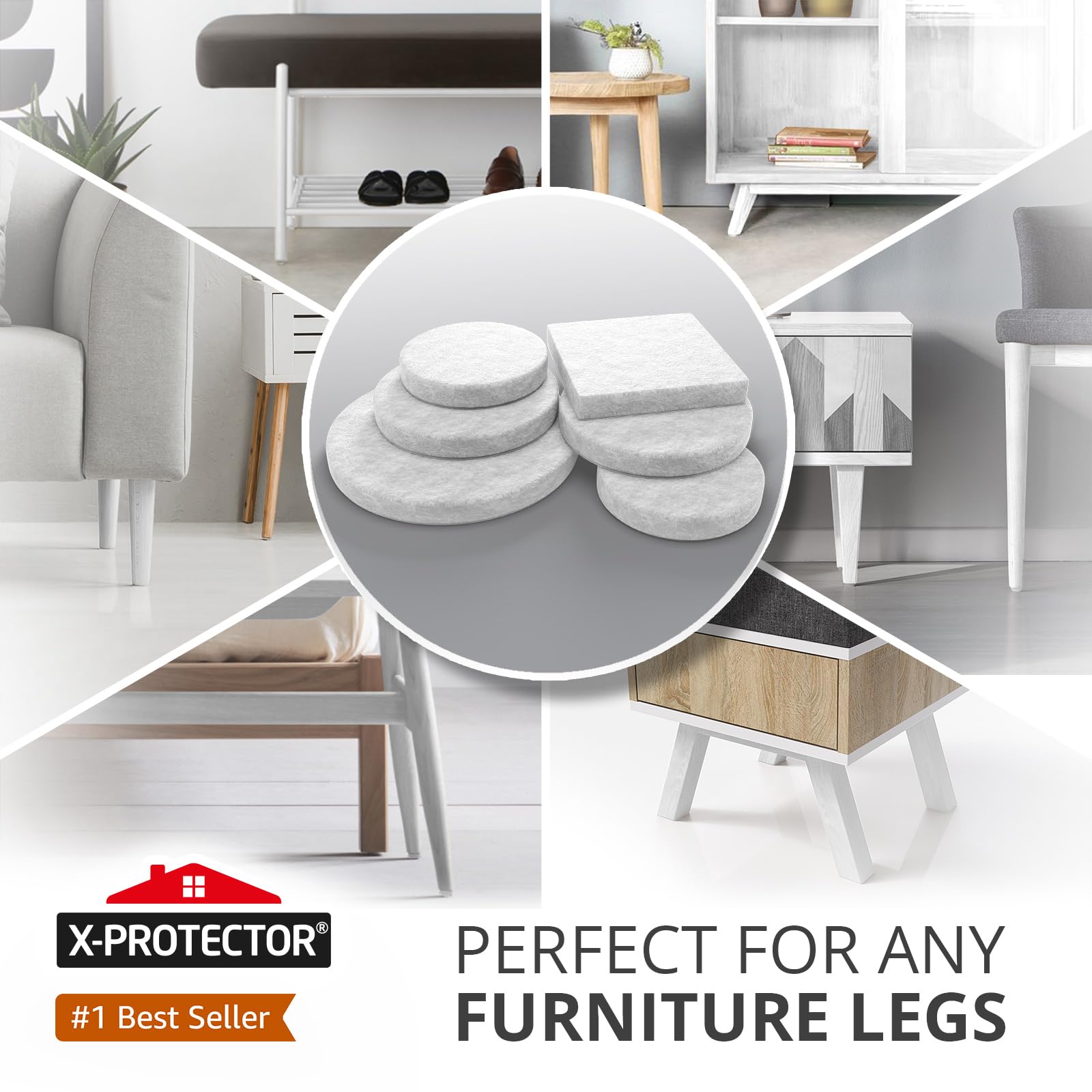 X-Protector pad on chair leg providing floor protection.