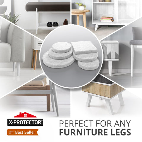 X-Protector pad on chair leg providing floor protection.