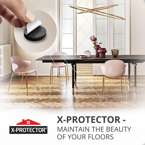 X-Protector assurance badge on packaging highlighting brand reliability and support.