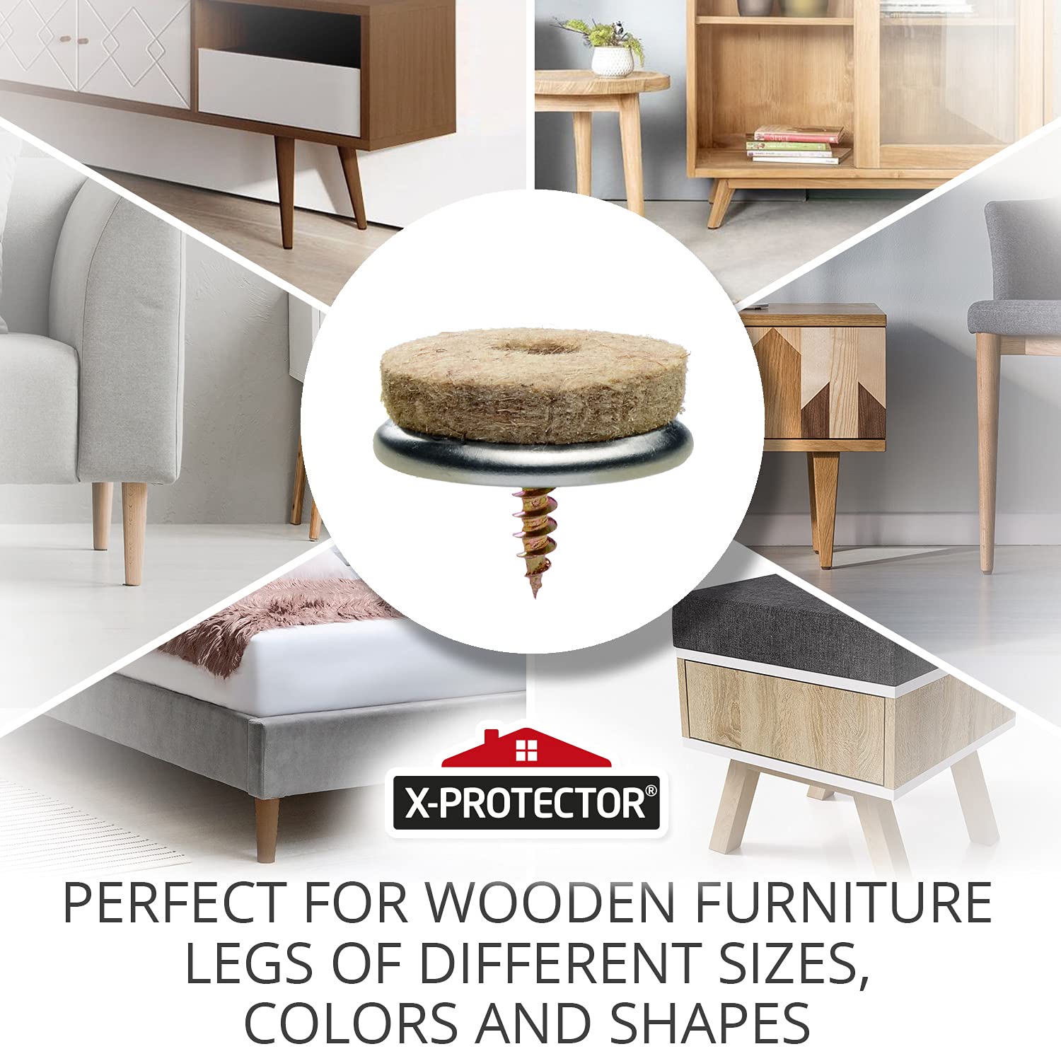X-Protector chair glide on hardwood image for quiet, smooth movement