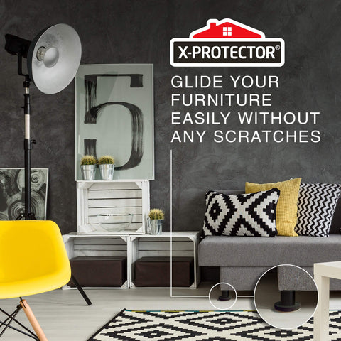 Protect floors with X-Protector sliders during DIY moves and rearrangements.