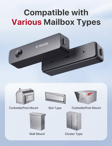 Outdoor curbside mailbox alarm install with double-sided tape