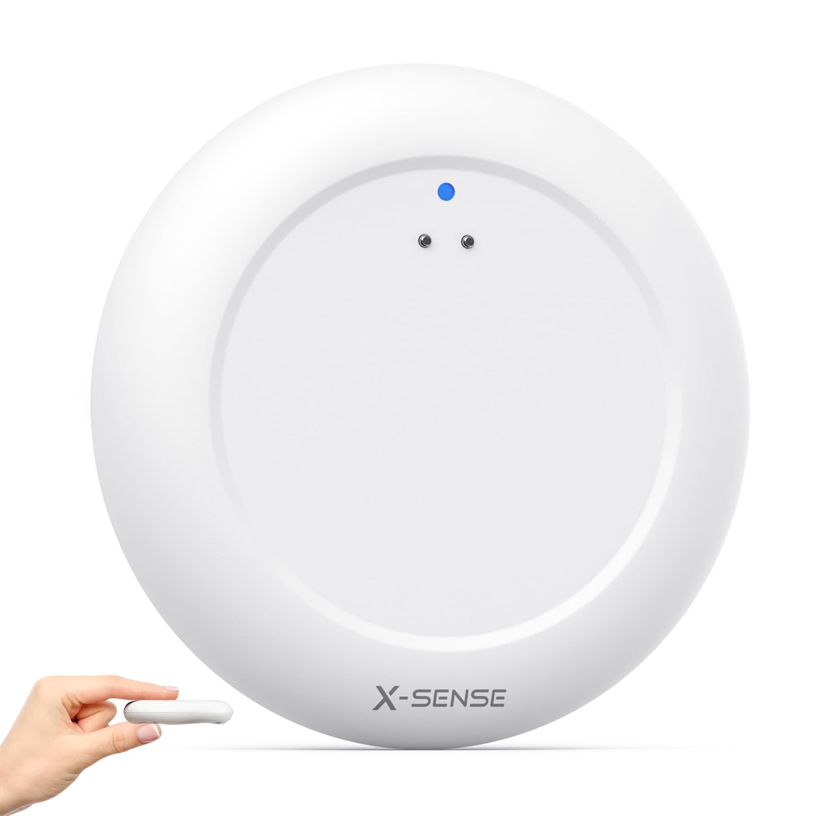 X-Sense Wi-Fi leak detector front view, slim and space-saving.